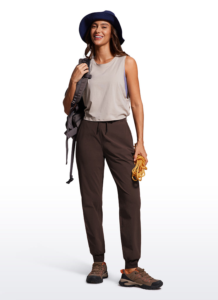 CRZ YOGA Women's Casual Workout Joggers Pants with Pockets 28.5” Ink Gray