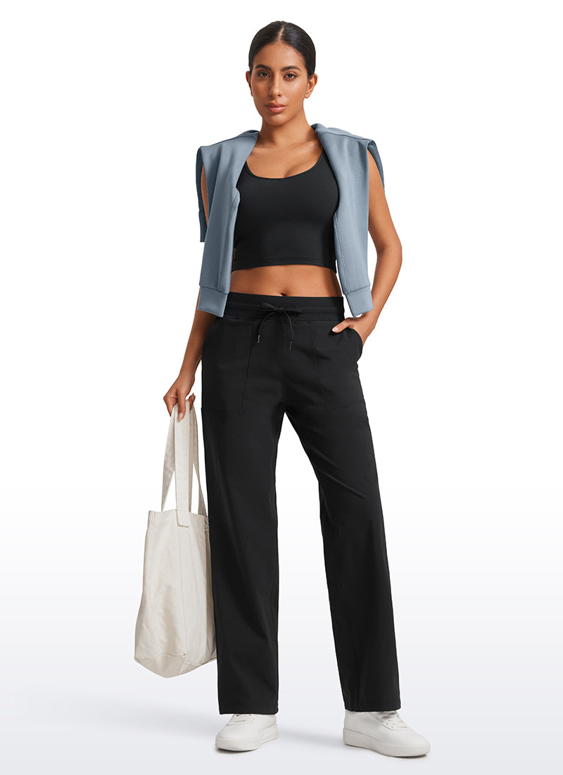 CRZ YOGA Women Stretch Straight Leg High Waisted Casual Pants 30