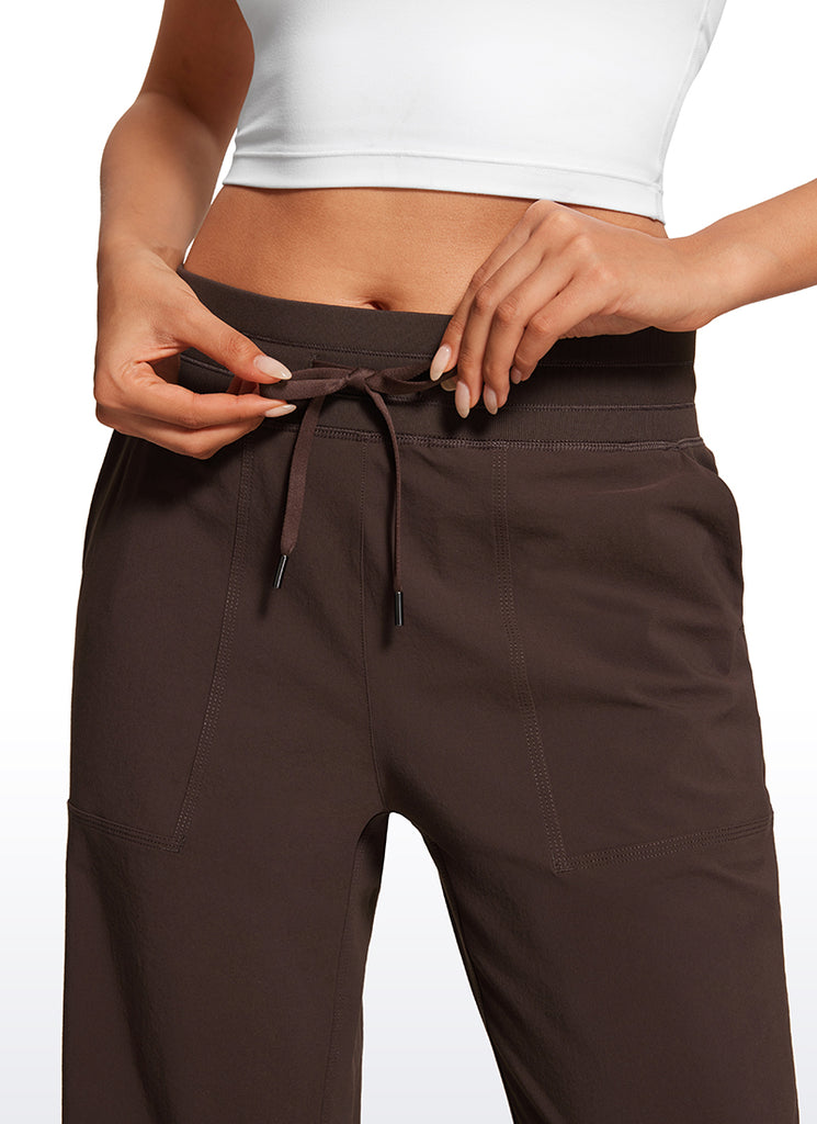 CRZ YOGA Women Stretch Straight Leg High Waisted Casual Pants 30" Hot Fudge Brown