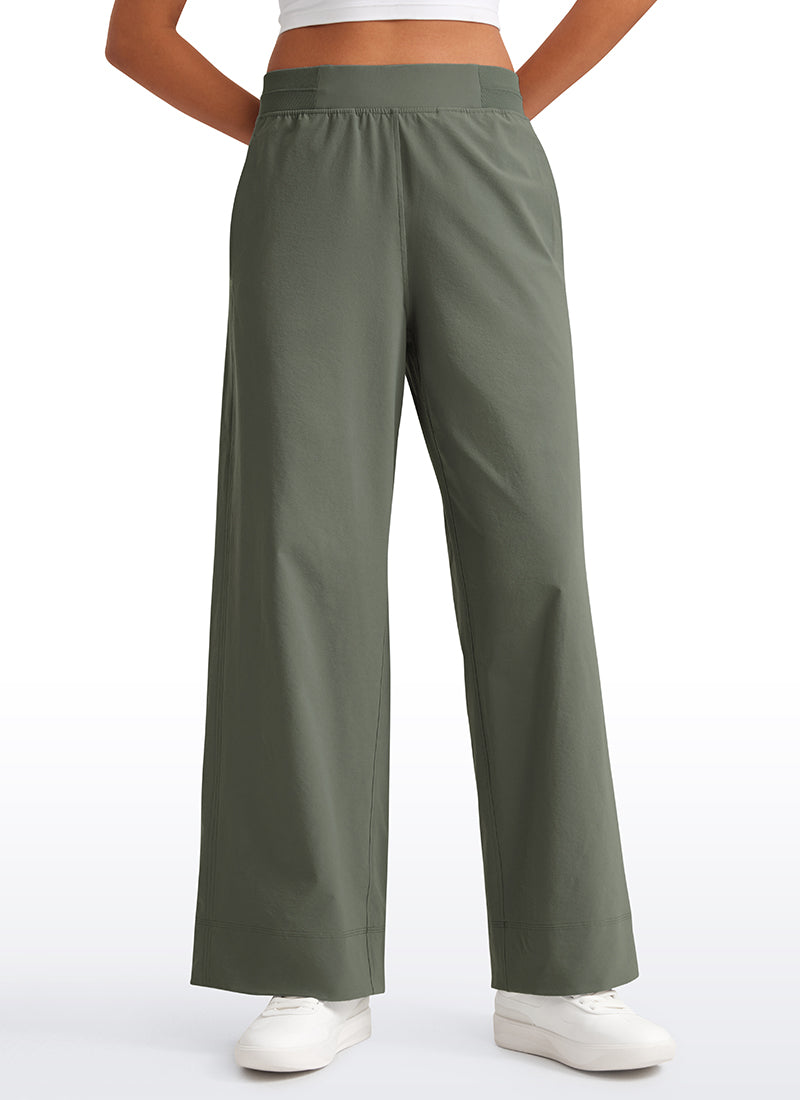 CRZ YOGA Women Stretch Wide Leg High Waisted Casual Pants 30