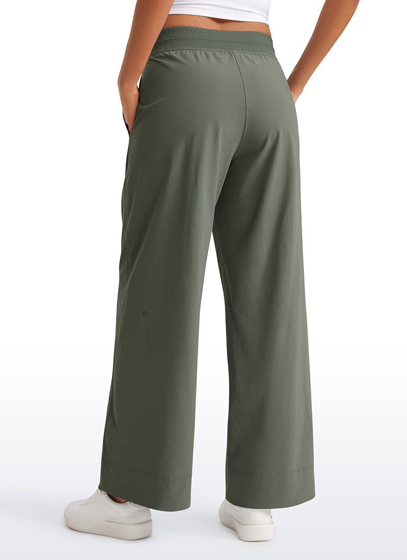 CRZ YOGA Women Stretch Wide Leg High Waisted Casual Pants 30