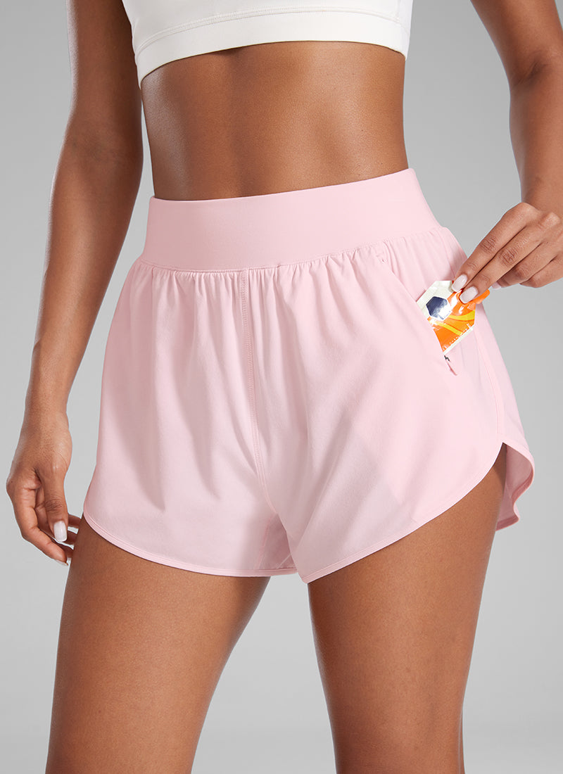 Feathery-Fit Soft Zipper Pocket Dolphin Short 3''