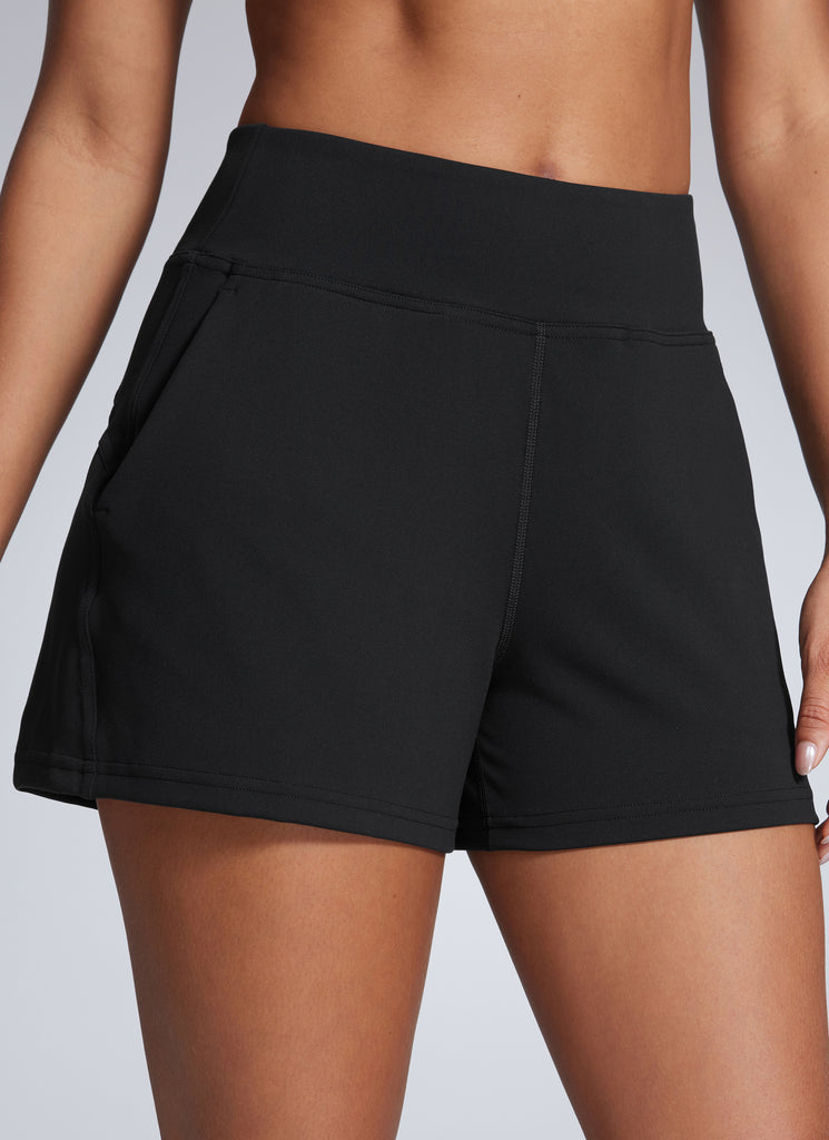 CRZ YOGA Women's Butterbreeze High Rise Pocket Linerless Short 3.5'' Black