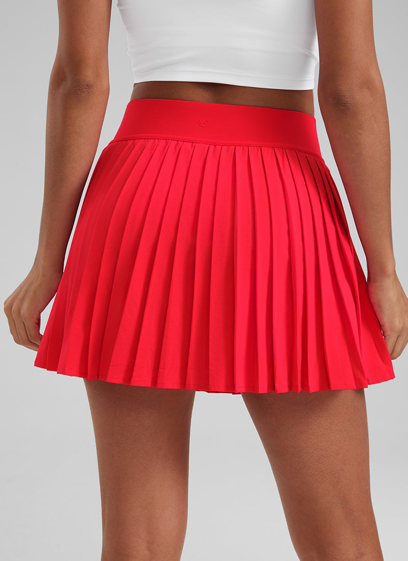 CRZ YOGA Women's Skort Tennis Mini Pleated High Rise Tennis Skirt 14'' Kayak Blue