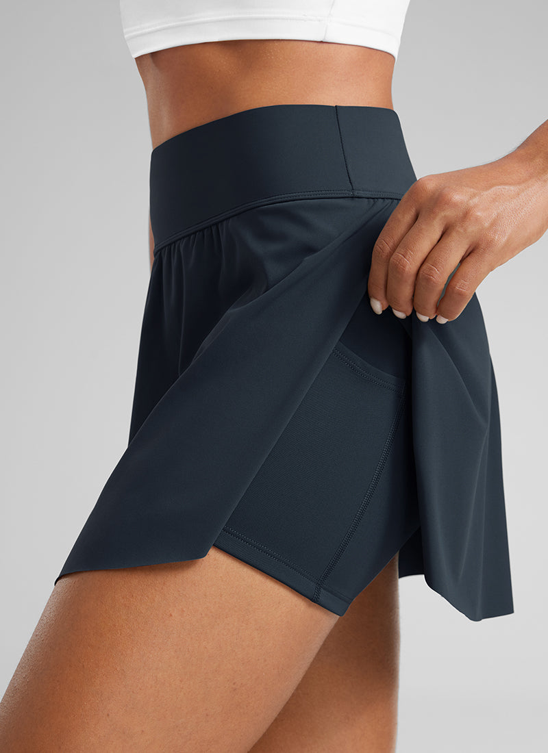 A Line High Rise Pocket Side Slit Skirt 14.5''
