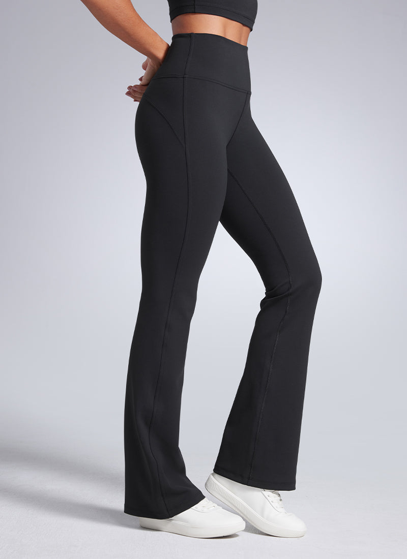 CRZ YOGA Women Butterbreeze High Waist Flare Pants 32'' Wide Leg Black