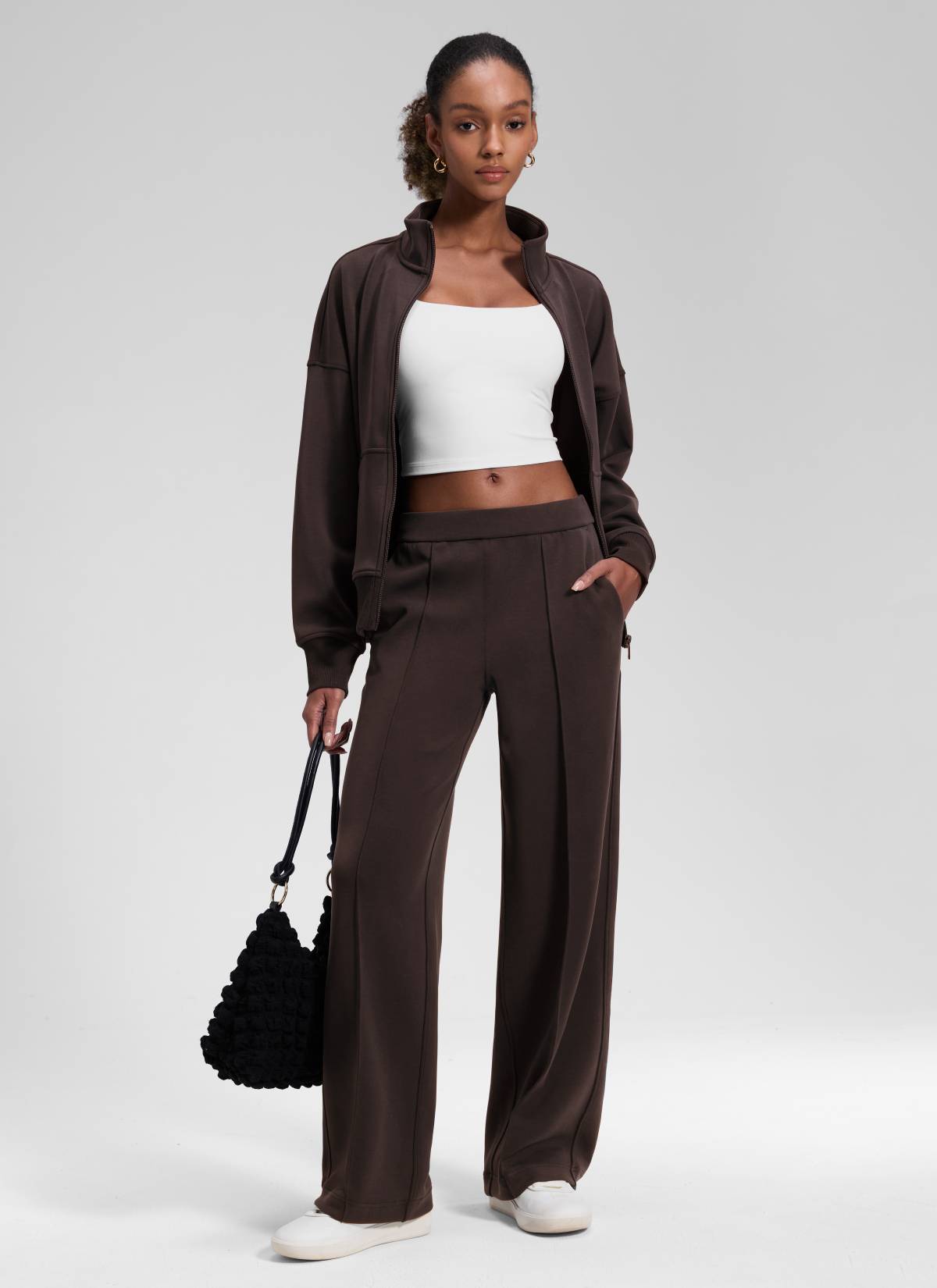 CRZ YOGA Women's SoftAura Casual Mid Rise Pocket Straight Leg Pant 30