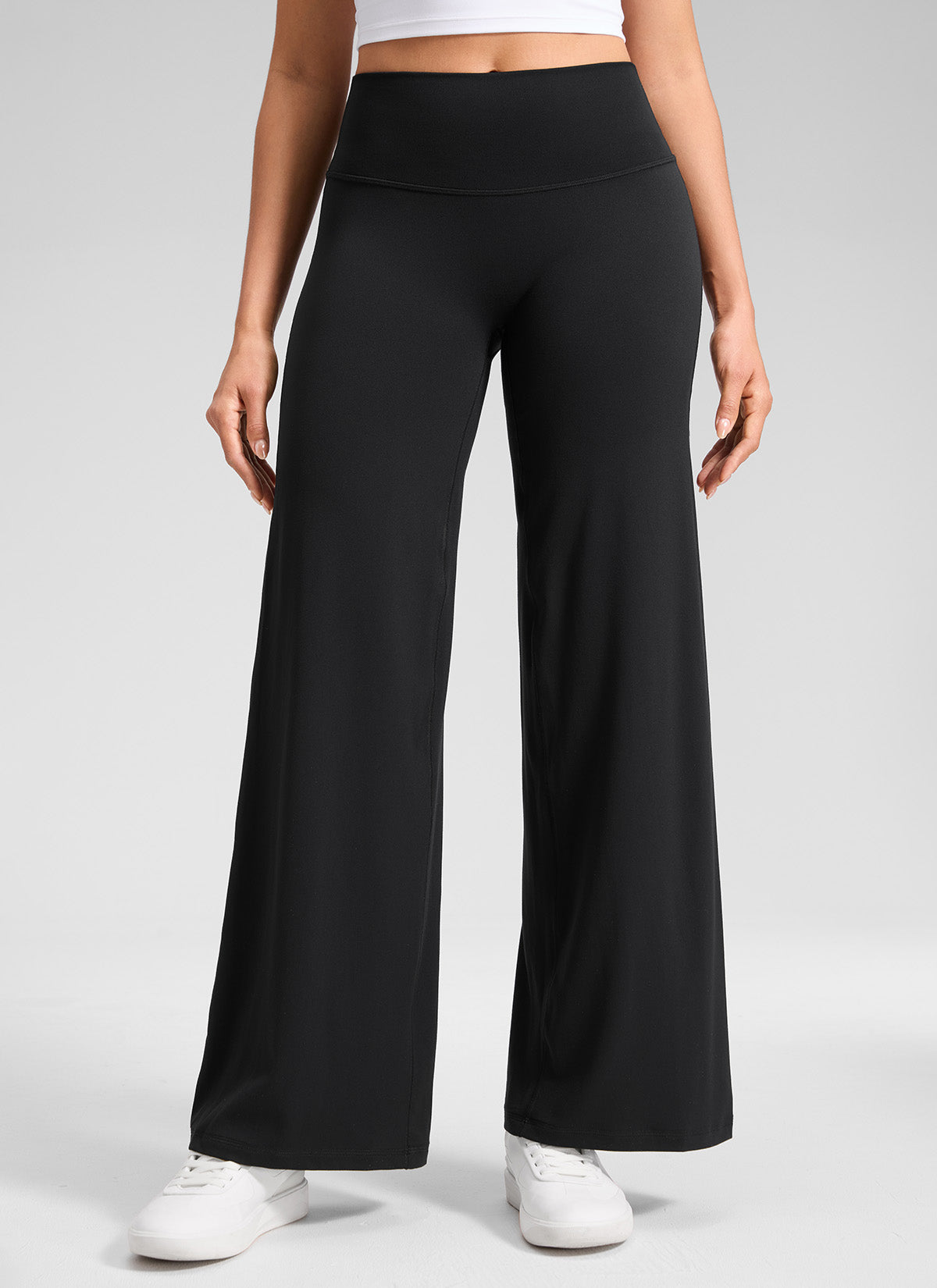 CRZ YOGA Women's Softretch Workout No Front Seam Wide Leg Pant 28