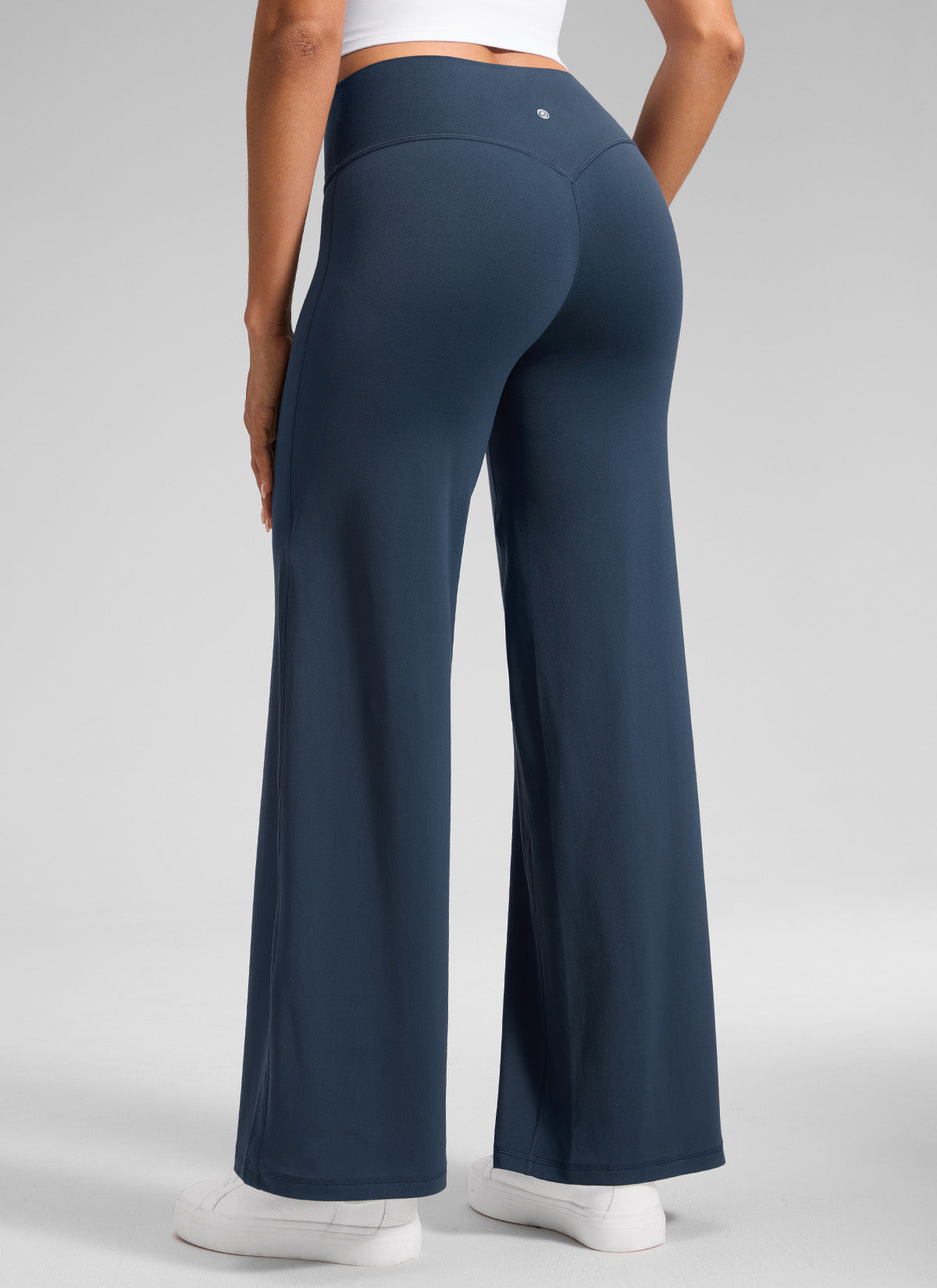 CRZ YOGA Women's Softretch Workout No Front Seam Wide Leg Pant 30
