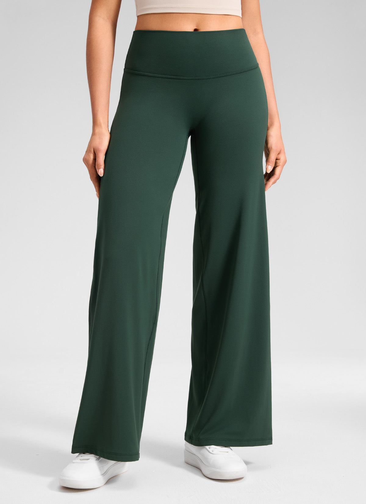 CRZ YOGA Women's Softretch Workout No Front Seam Wide Leg Pant 28