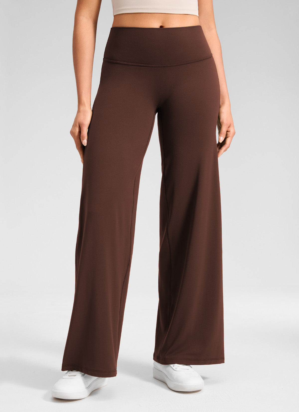 CRZ YOGA Women's Softretch Workout No Front Seam Wide Leg Pant 28