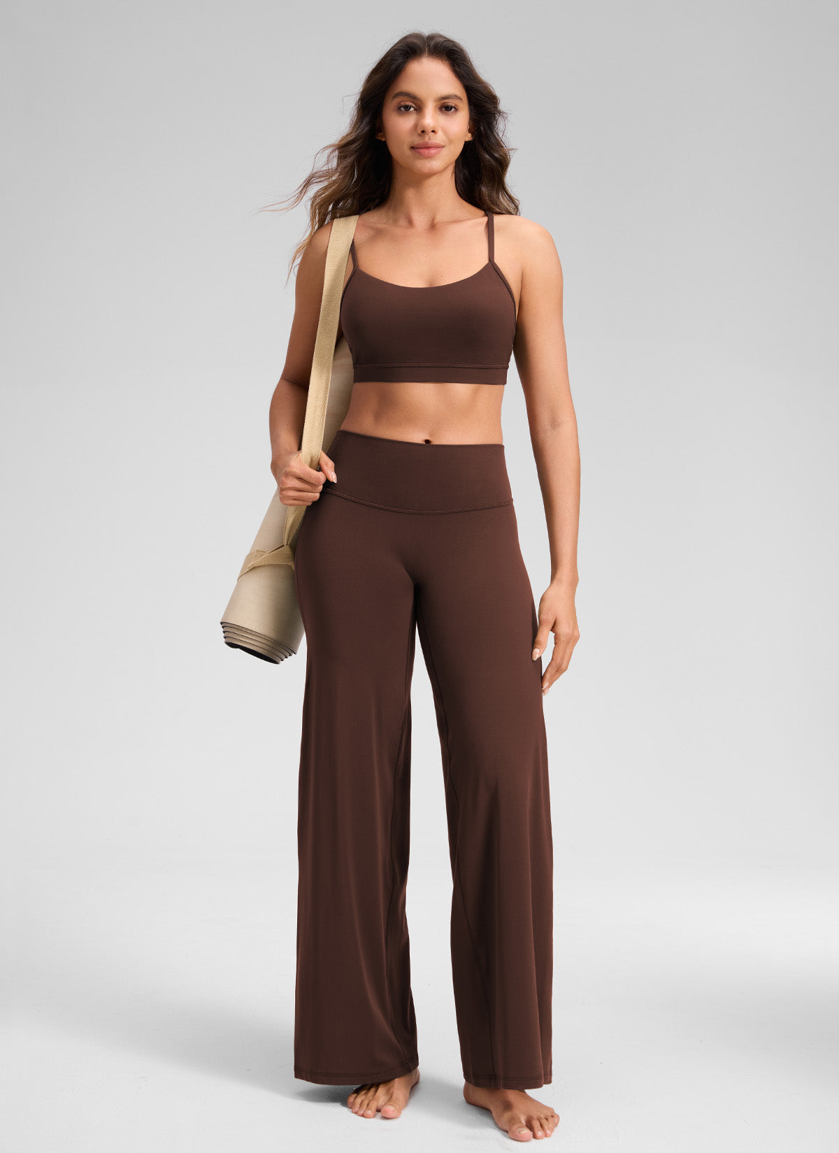 CRZ YOGA Women's Softretch Workout No Front Seam Wide Leg Pant 28