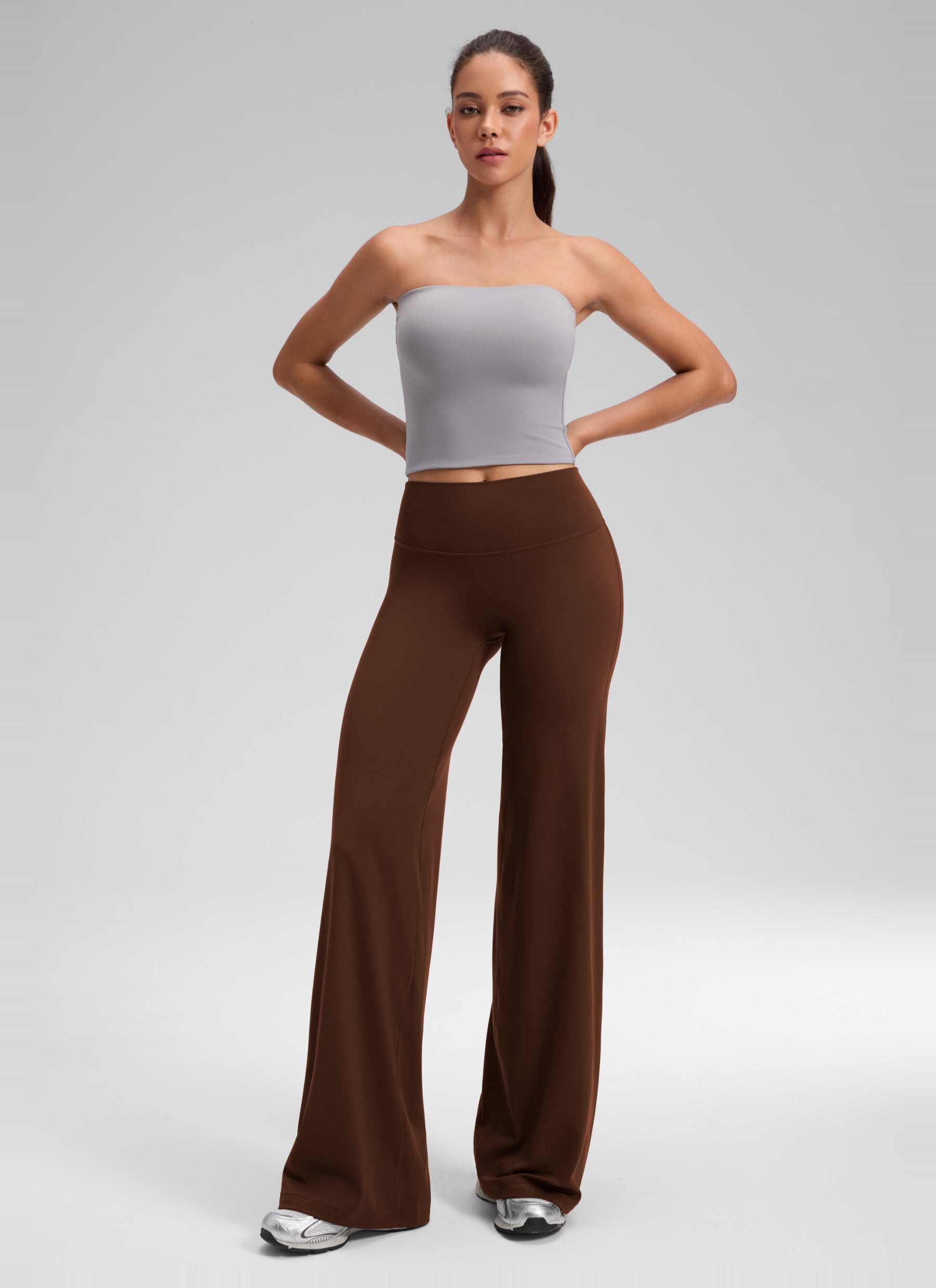 CRZ YOGA Women's Softretch Workout No Front Seam Wide Leg Pant 30