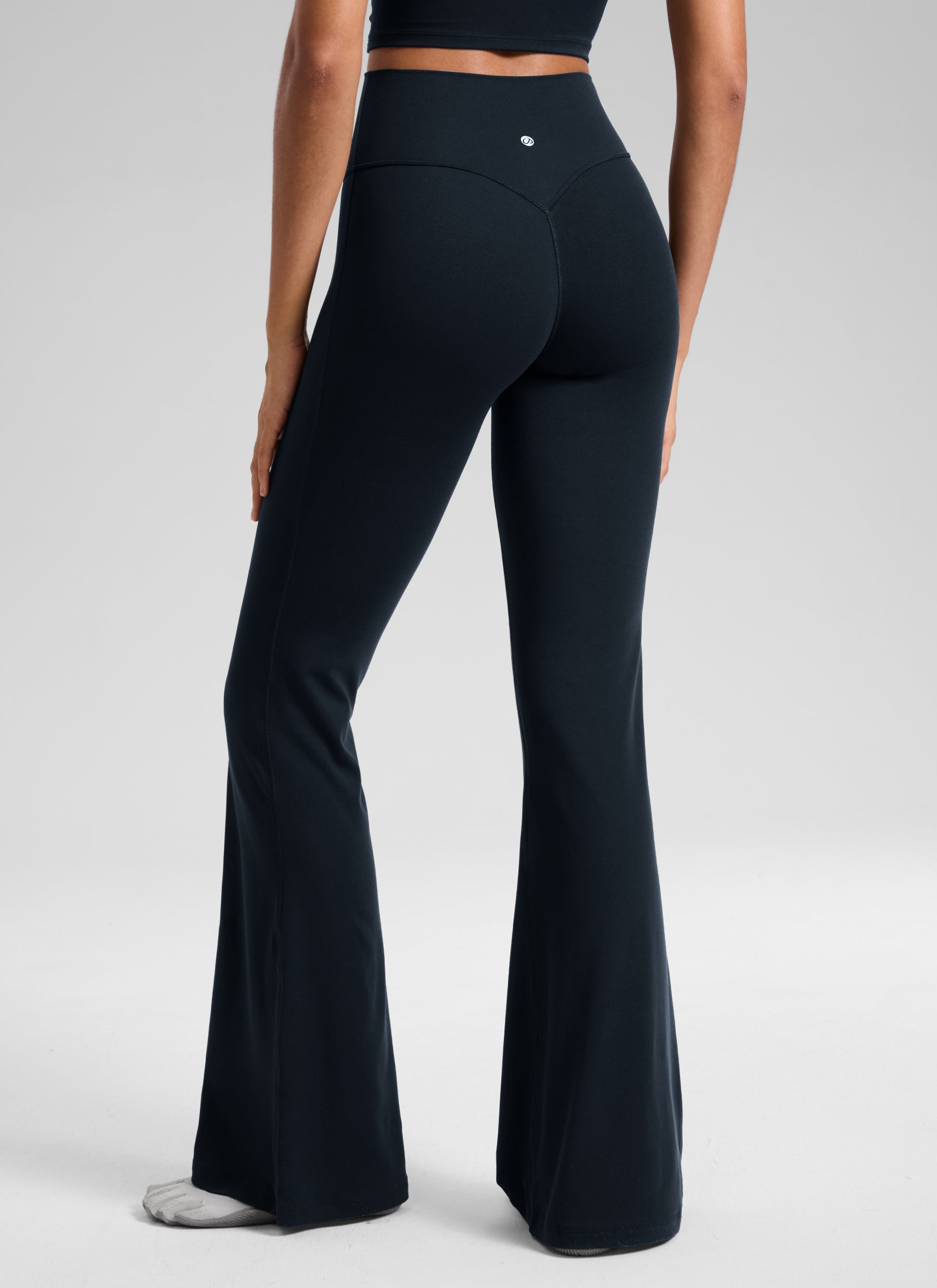 CRZ YOGA Women's Softretch High Rise No Front Seam Flare Legging 33