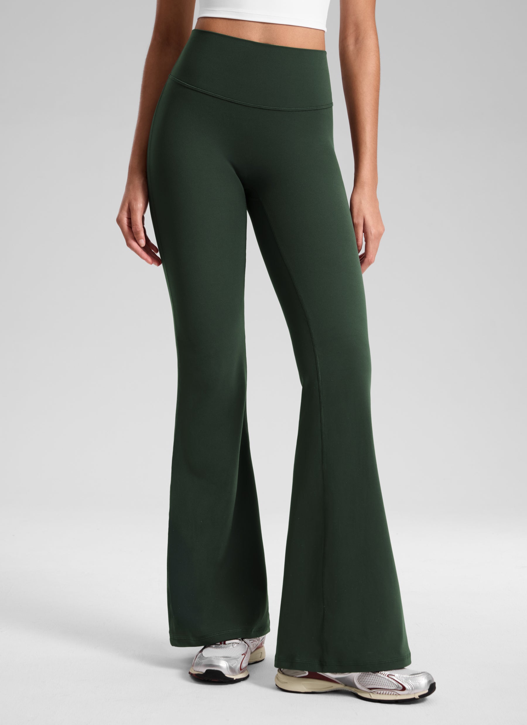 CRZ YOGA Women's Softretch High Rise No Front Seam Flare Legging 31