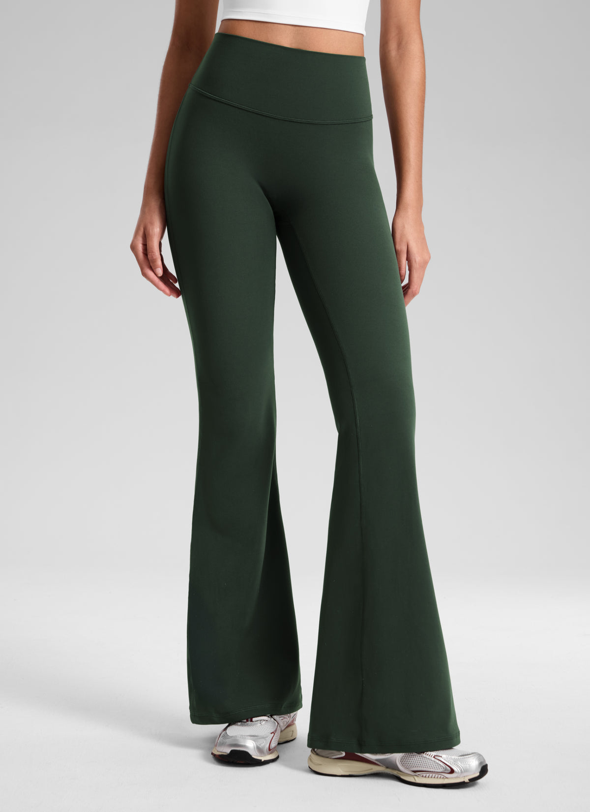 CRZ YOGA Women's Softretch High Rise No Front Seam Flare Legging 31