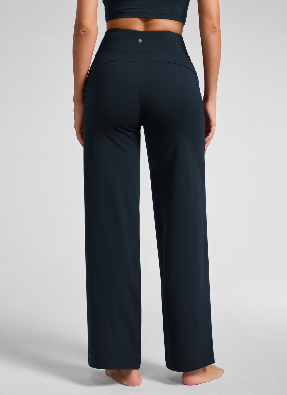 CRZ YOGA Women's Work High Rise Pocket Wide Leg Faux Fly Pant 30