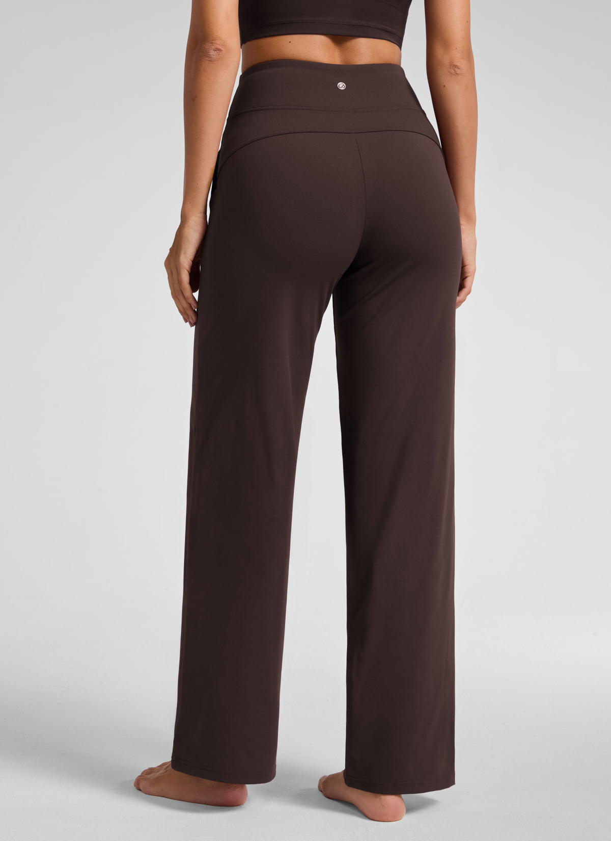 CRZ YOGA Women's Work High Rise Pocket Wide Leg Faux Fly Pant 30