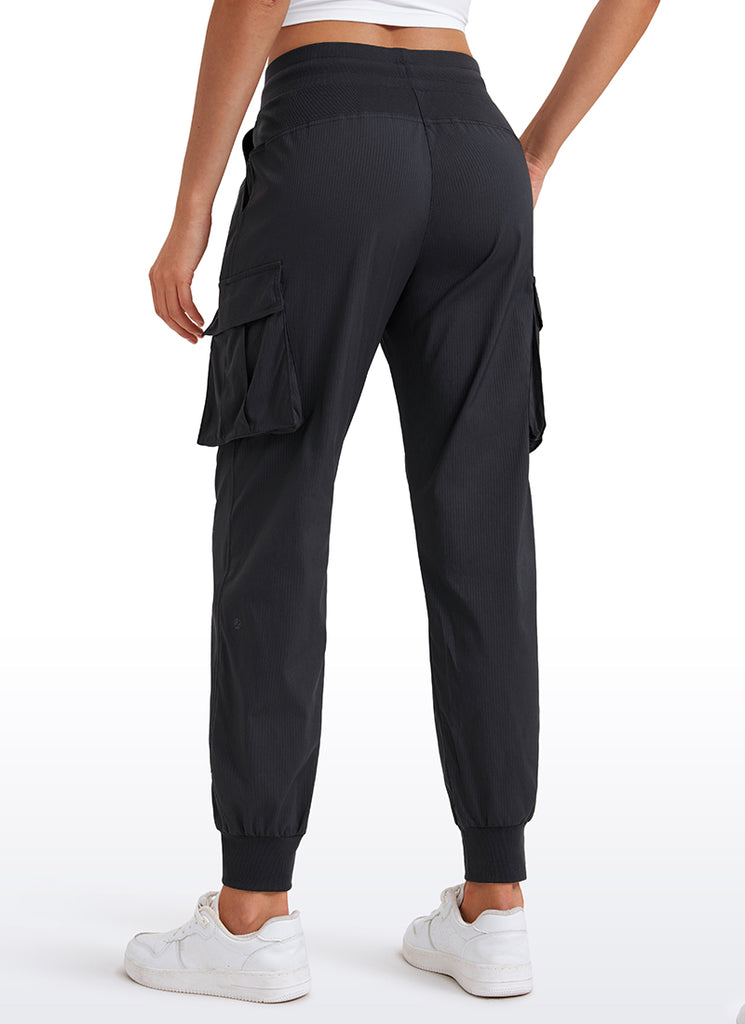 CRZ YOGA Women's Lightweight Running Classic Fit Ruched Joggers 28.5'' Black
