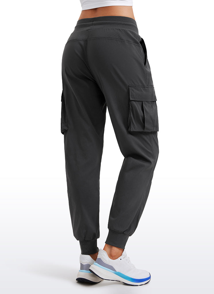 CRZ YOGA Women's Lightweight Running Classic Fit Ruched Joggers 28.5'' Black