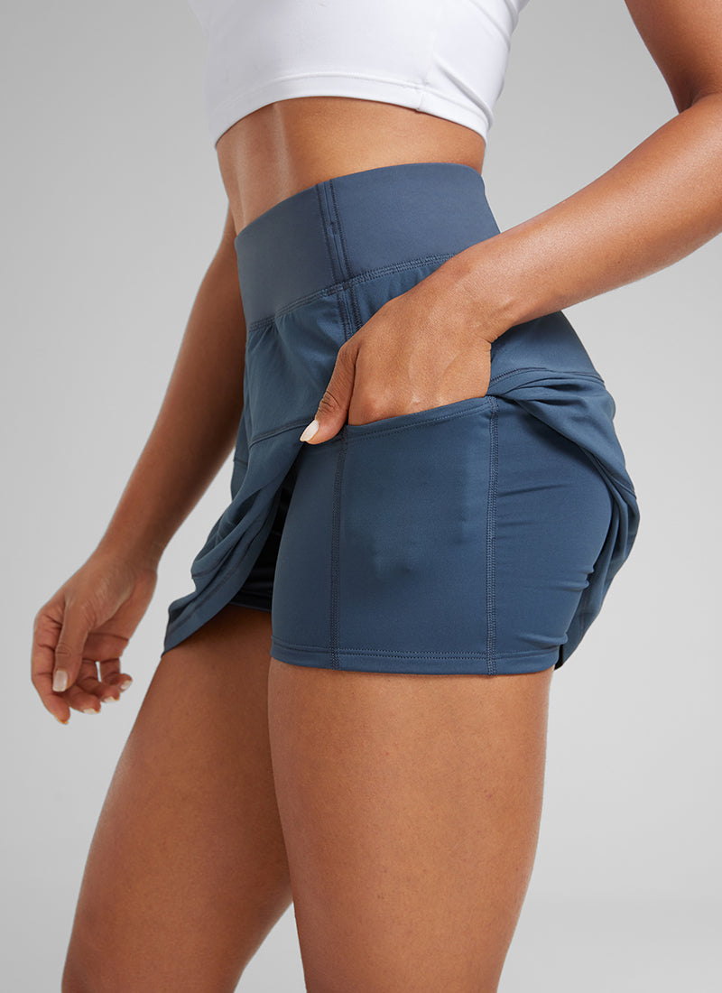 CRZ YOGA Women's Tennis Skort Feathery-Fit High Rise Tennis Skirt 14'' Stelindigo