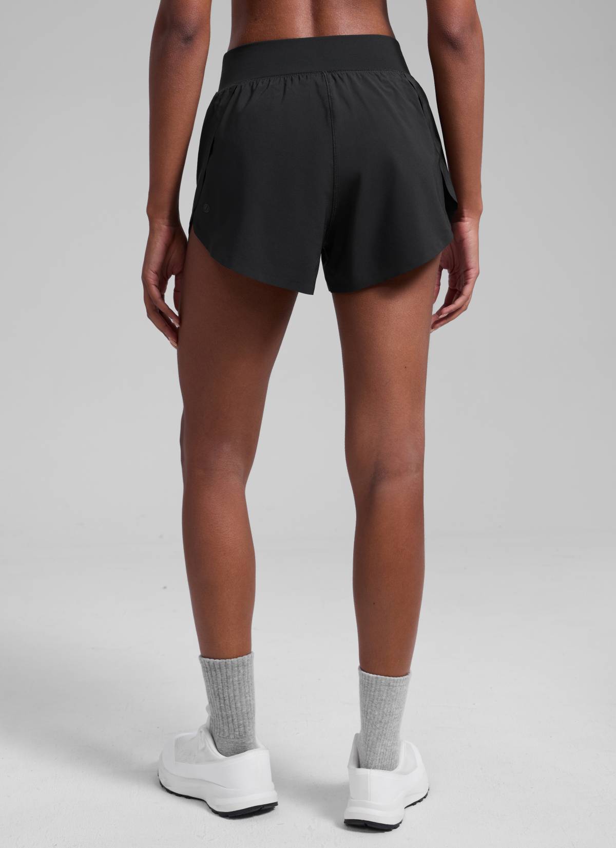 CRZ YOGA Women's Running High Rise Mesh Lined Shorts 3'' Workout Short Black @model_info:Patrica
