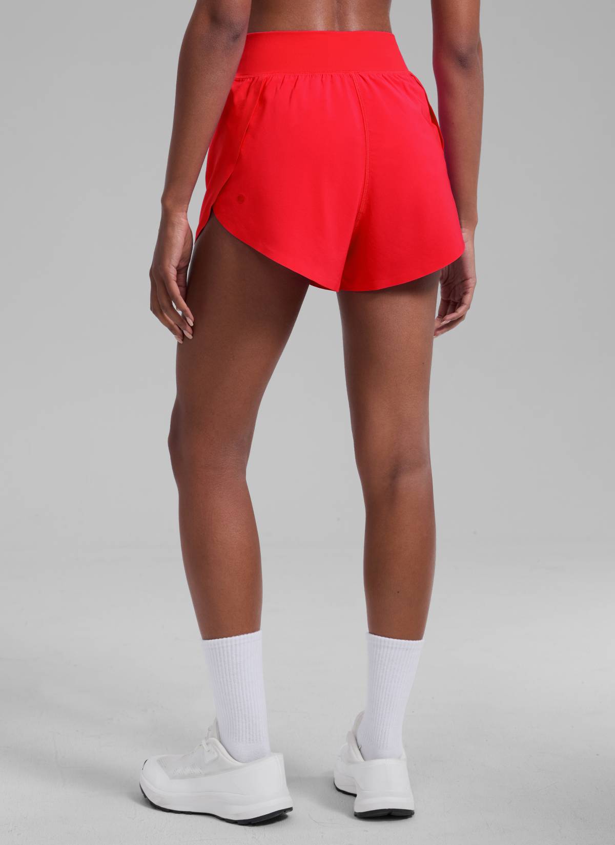 CRZ YOGA Women's Running High Rise Mesh Lined Shorts 3'' Workout Short Deep Red @model_info:Patrica