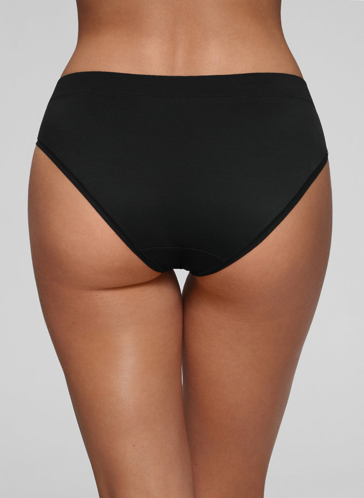 CRZ YOGA Softhold Women High Rise Breathable Bikini Underwear Pack Black 3pack