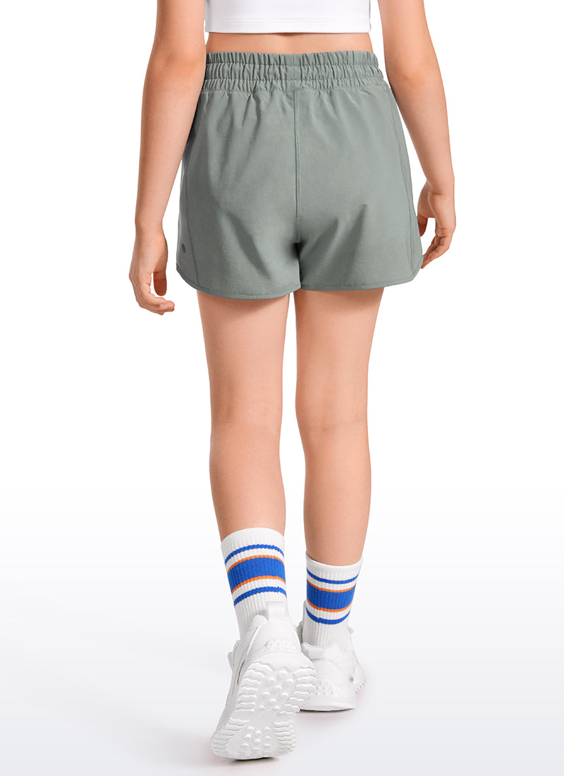 CRZ YOGA Girl's Running Feathery-Fit Soft Low Rise Lined Shorts Sterling