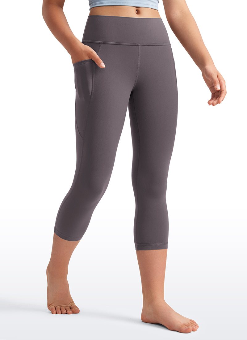 CRZ YOGA Girls Butterluxe Athletic Capri Leggings with Pockets Tornado