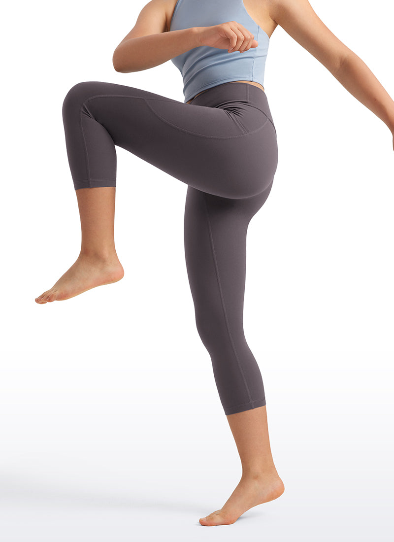 CRZ YOGA Girls Butterluxe Athletic Capri Leggings with Pockets Tornado