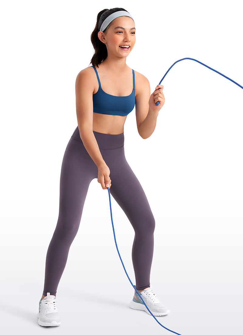 CRZ YOGA Girls Butterluxe Adjustable Spaghetti Strap Scoop Neck Bra Wild Indigo