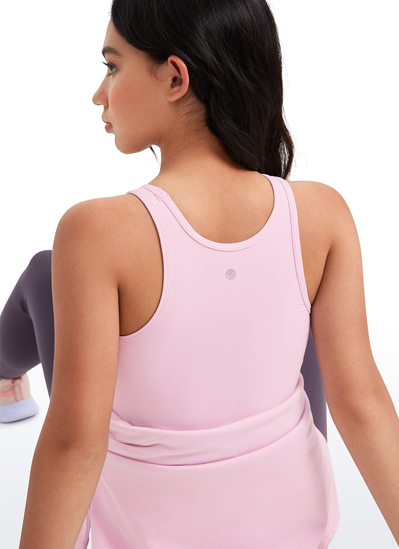 CRZ YOGA girl's Active Butterluxe Tight Fit Tank Tops Racerback Pink Peony