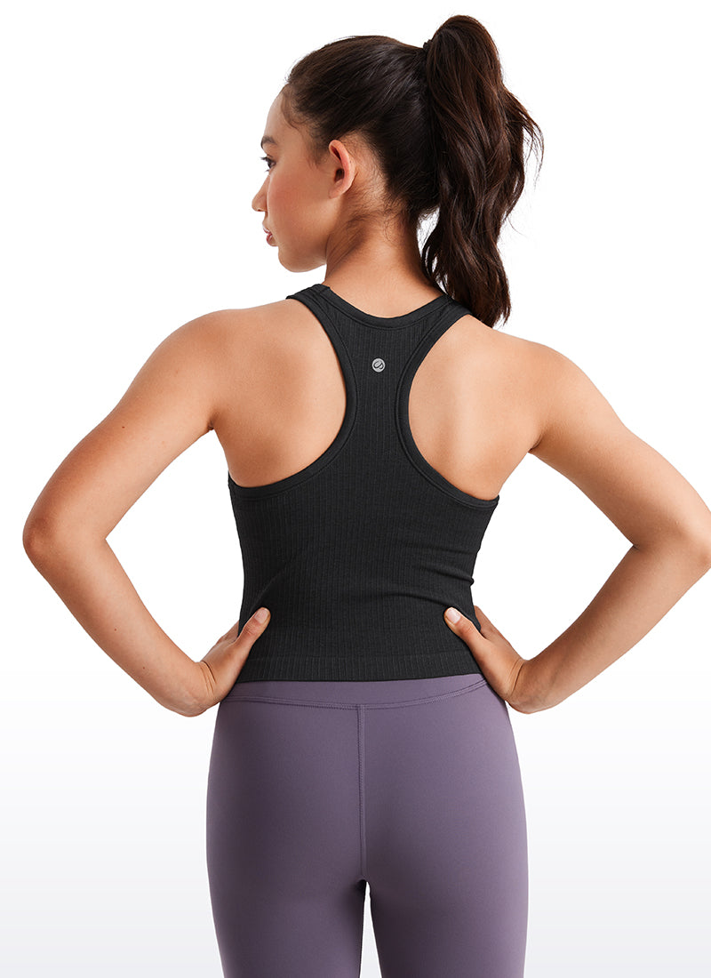 CRZ YOGA girl's Active Sports Butterluxe Racerback Tank Top Black