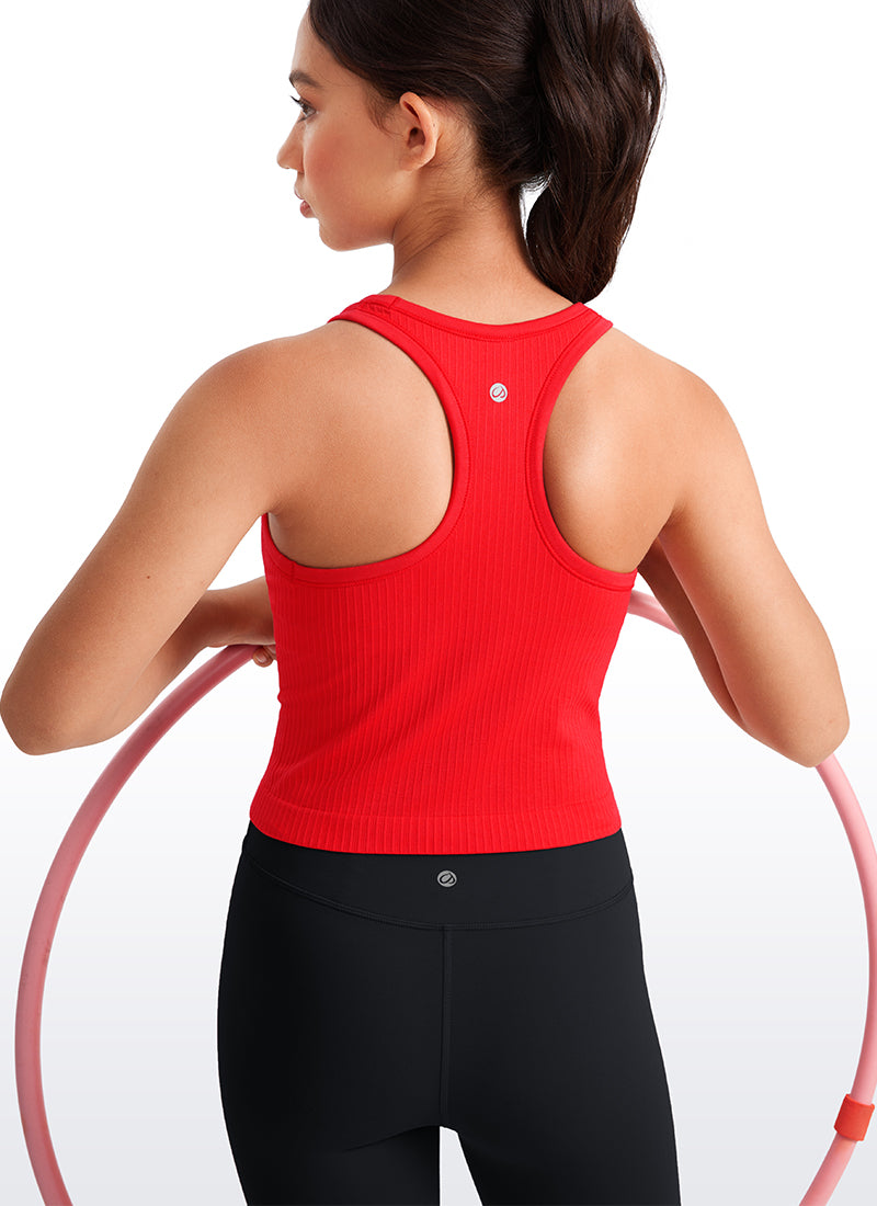 CRZ YOGA girl's Active Sports Butterluxe Racerback Tank Top Deep Red