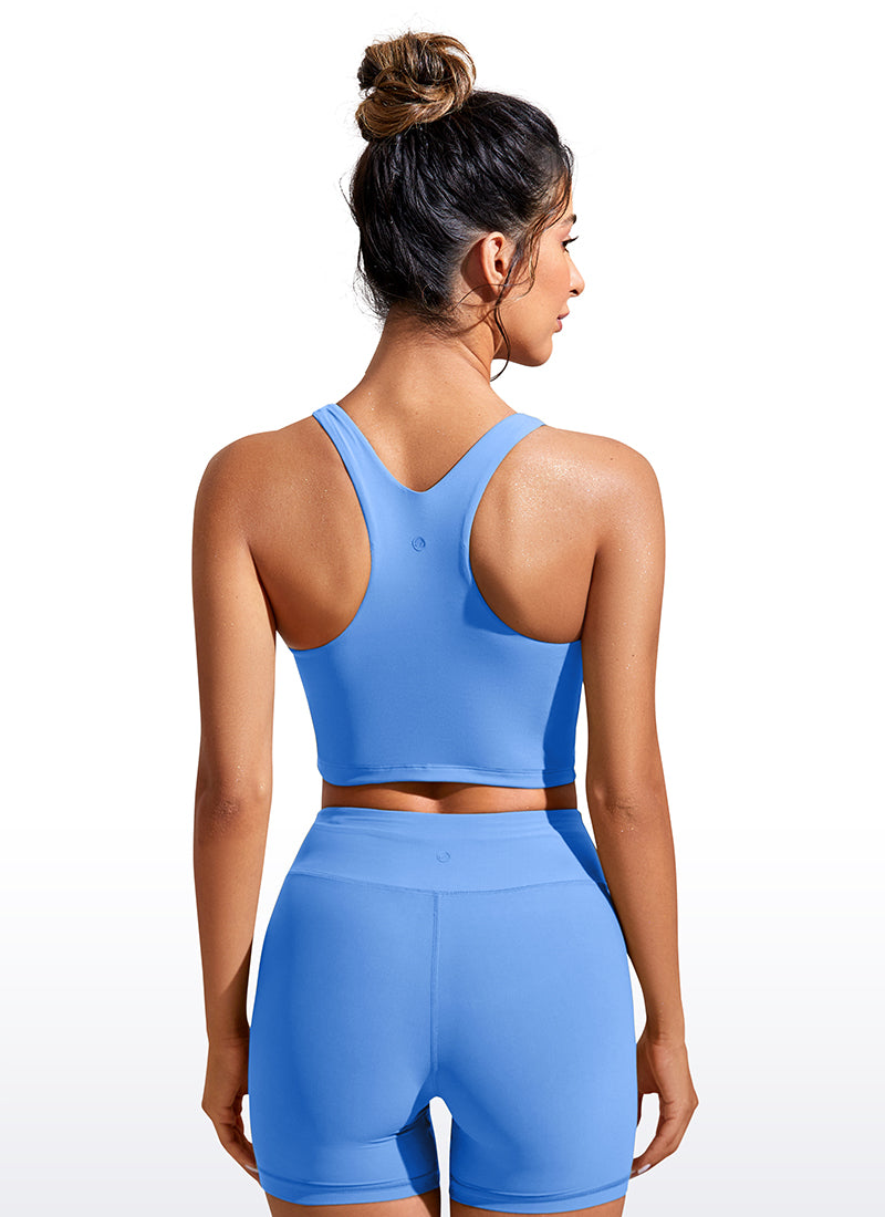 CRZ YOGA Women's Swimwear Tops Sunshine Bikini Top Racerback Blue Violet