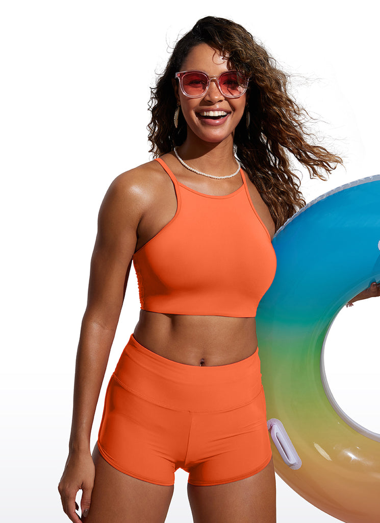 CRZ YOGA Women's Swimwear Tops Sunshine Bikini Top High Neck Magenta