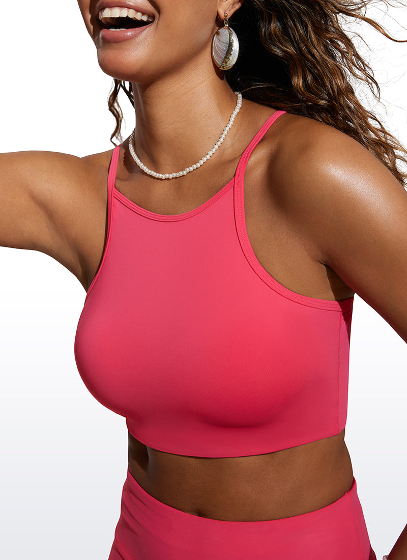 CRZ YOGA Women's Swimwear Tops Sunshine Bikini Top High Neck Magenta