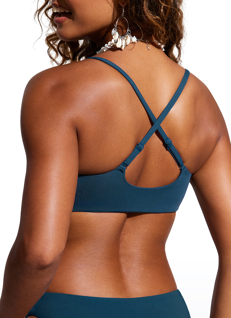 CRZ YOGA Women's Swimwear Tops Bikini Top Adjustable Strap Fuchsia