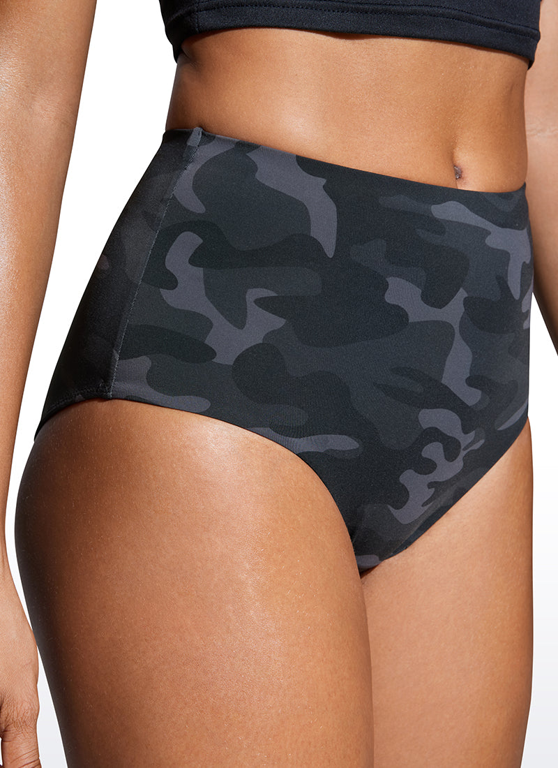 CRZ YOGA Women's Swim Bikini Bottom High Waisted Bathing Swimsuit Magenta