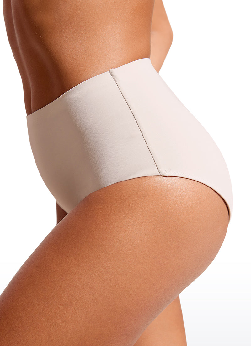 CRZ YOGA Women's Swim Bikini Bottom High Waisted Bathing Swimsuit Jungle Camouflage Gray