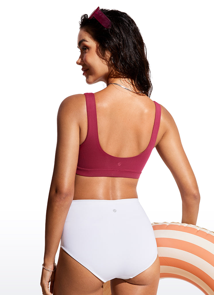 CRZ YOGA Women's Swimwear Tops Bikini Top U Back Royal Lilac