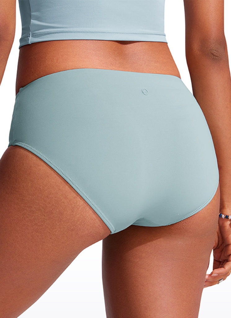 CRZ YOGA Women's Swimwear Bottoms Sunshine Bikini Bottoms Mid Rise White