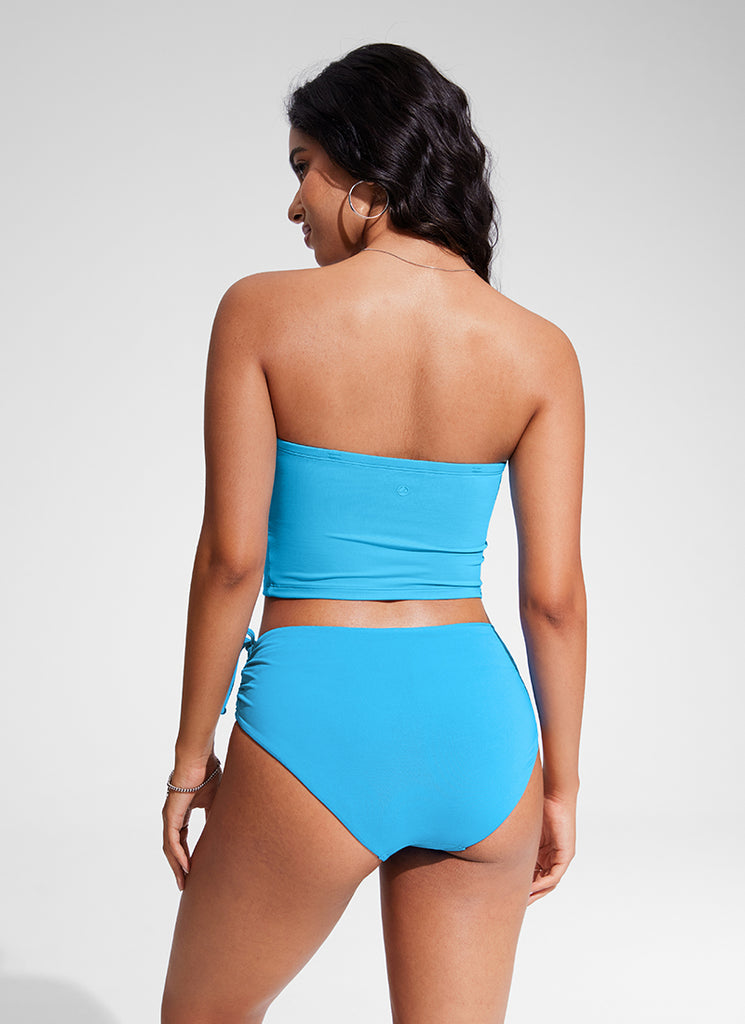 CRZ YOGA Womens Bandeau Bikini Tops Strapless Swimsuit White