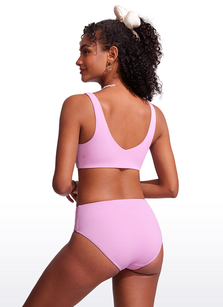 CRZ YOGA V Neck Bikini Padded Tops Swimsuit Granita Pink