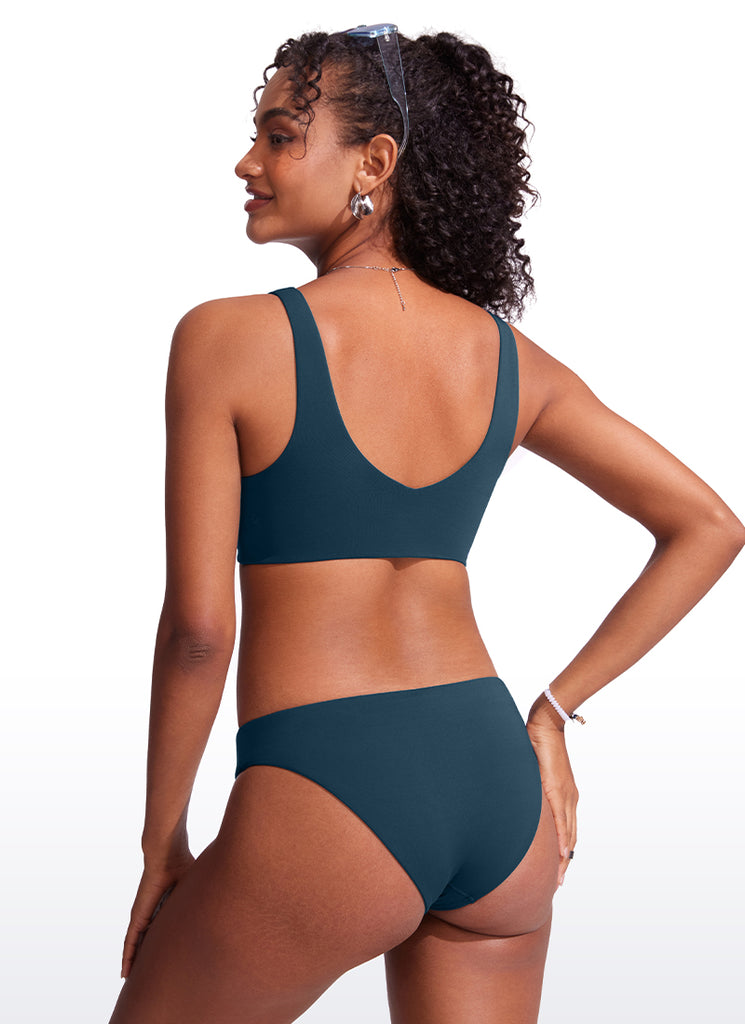 CRZ YOGA V Neck Bikini Padded Tops Swimsuit Black