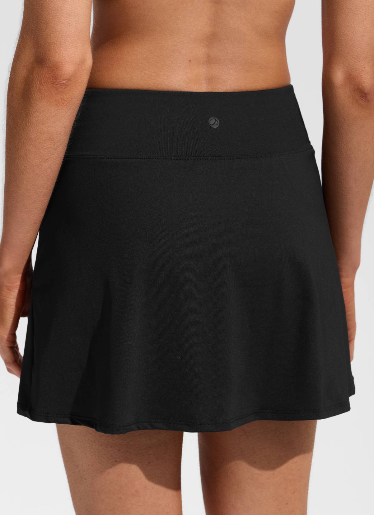 CRZ YOGA Women's Swimwear High Rise A Line Side Split Swim Skirts Black