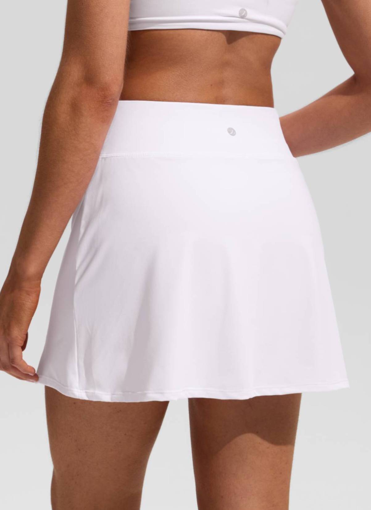CRZ YOGA Women's Swimwear High Rise A Line Side Split Swim Skirts White