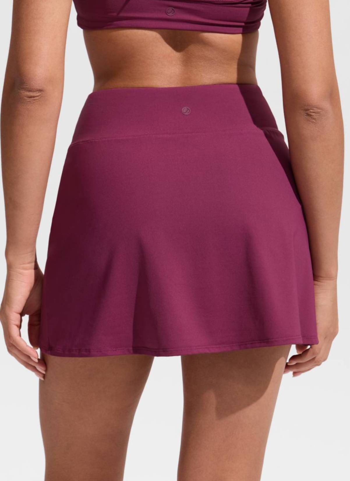 CRZ YOGA Women's Swimwear High Rise A Line Side Split Swim Skirts Fuchsia