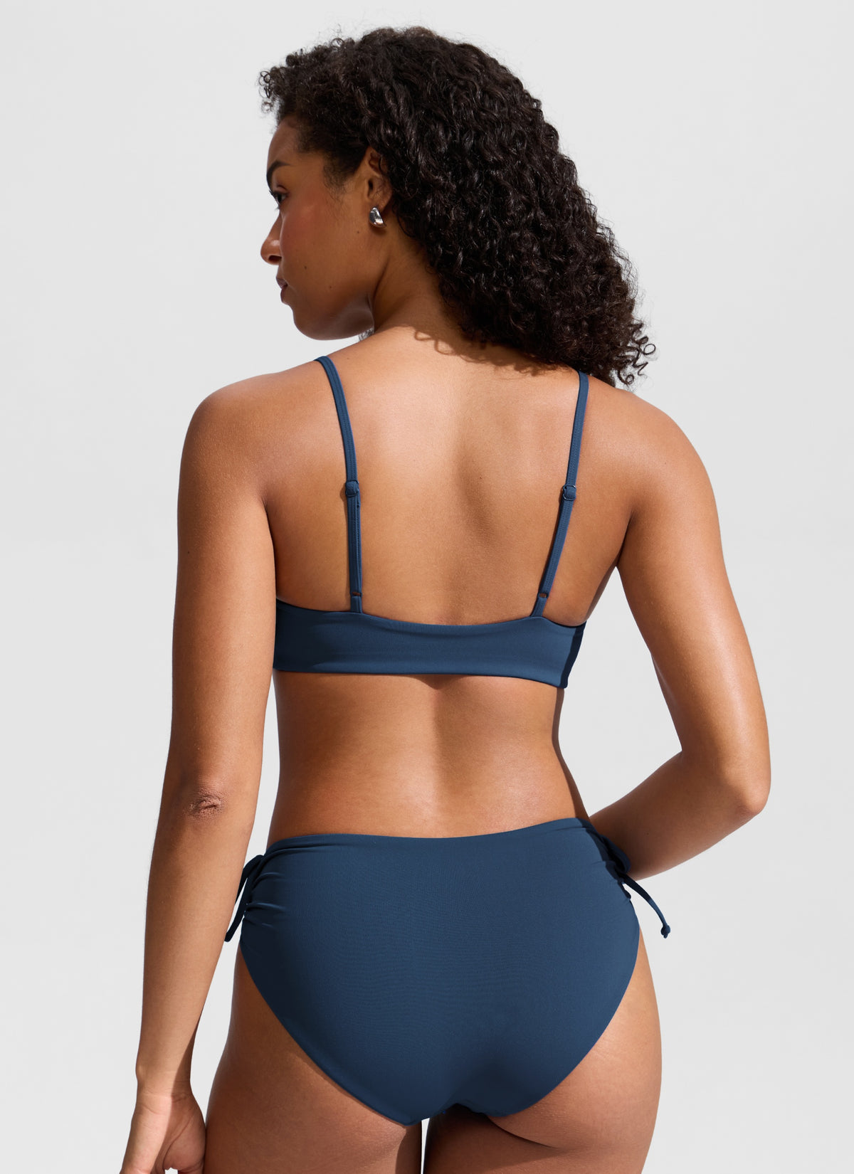 CRZ YOGA Women's Nexfeel Double Lined V Neck Non Padded Bikini Tops Insignia Blue @model_info:F